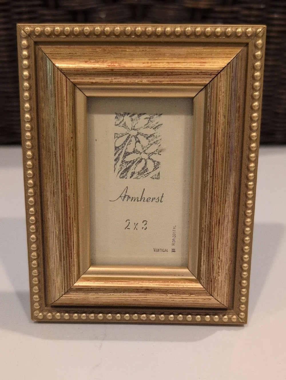 Gold Beaded Picture Frame - 2x3 Photo Opening